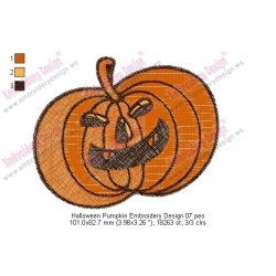 Halloween Pumpkin Embroidery Design 07